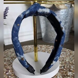 Denim Star-Patterned Headband